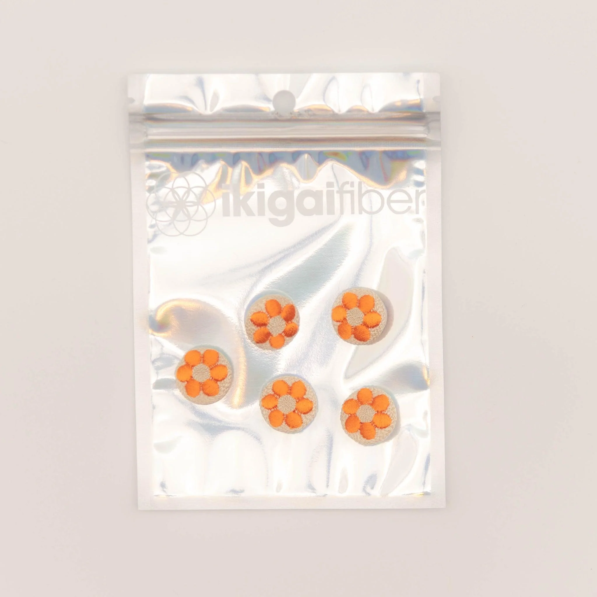 Embroidered Buttons Tangerine