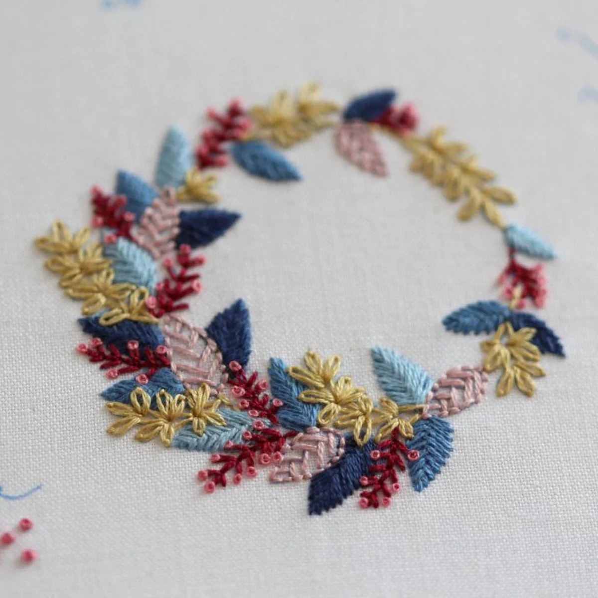 Winter Wreath Embroidery Stitch Sampler - Image 2