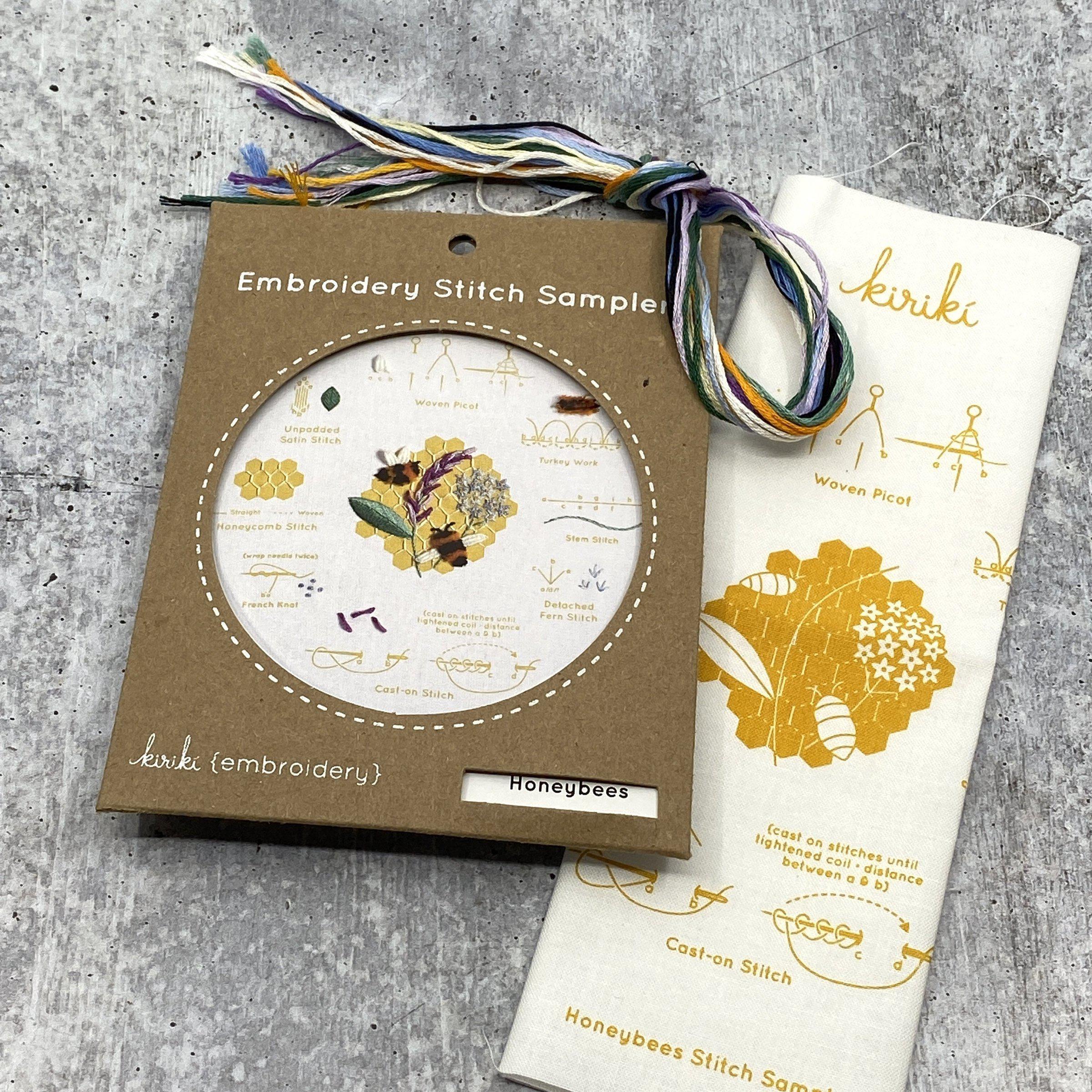 Honeybees Embroidery Stitch Sampler
