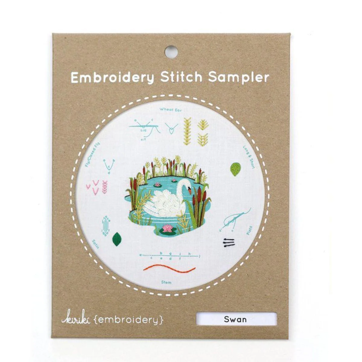 Swan Embroidery Stitch Sampler