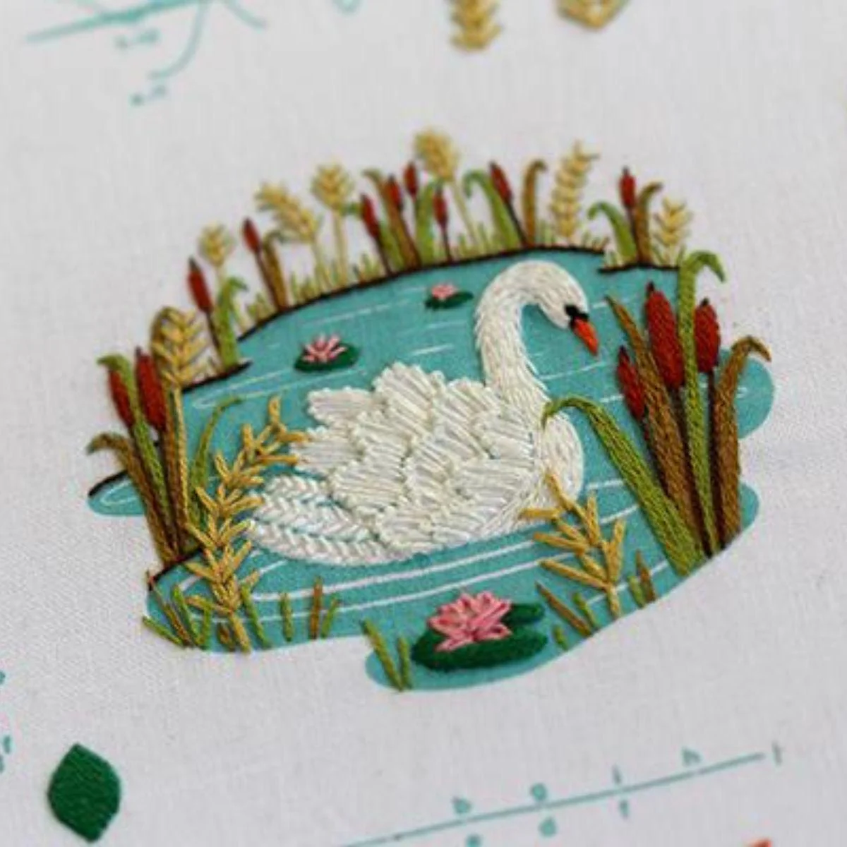 Swan Embroidery Stitch Sampler - Image 3