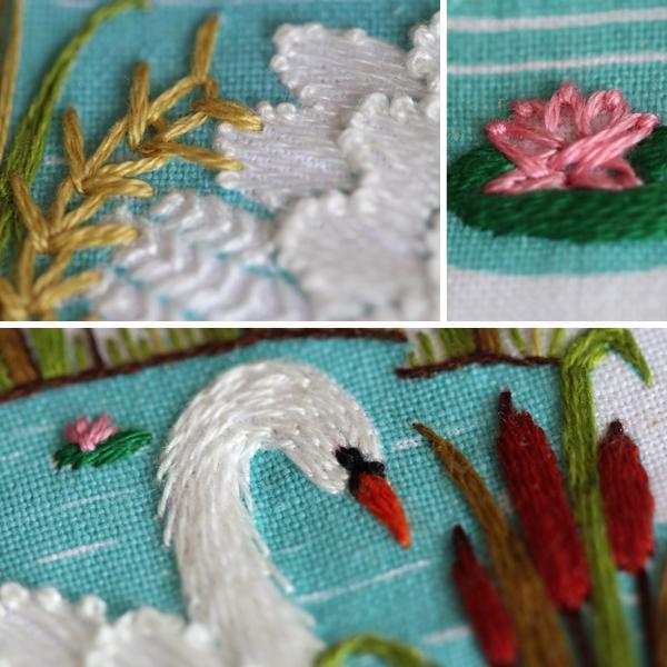 Swan Embroidery Stitch Sampler - Image 4