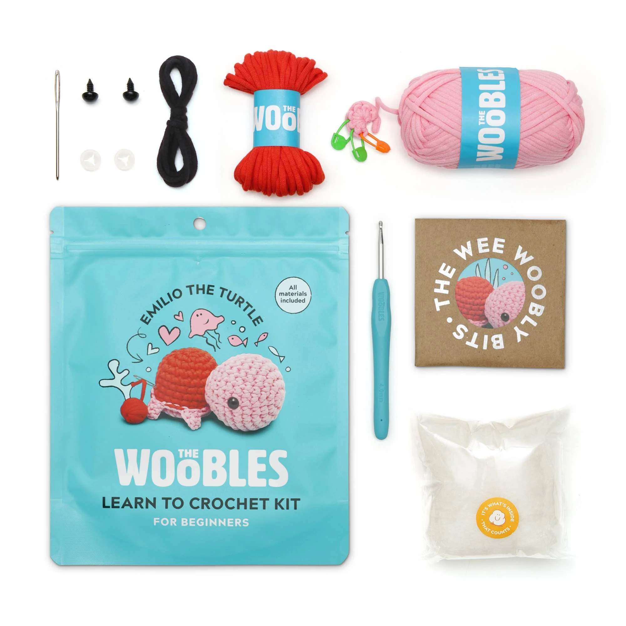 Emilio the Pink Turtle Crochet Kit - Image 2
