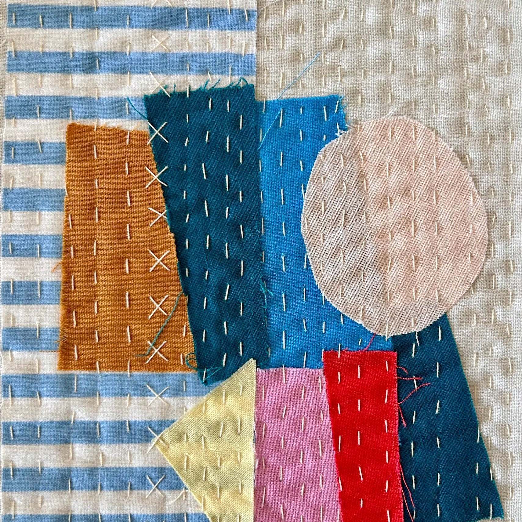 Fabric Collage Mini Quilt - Image 3