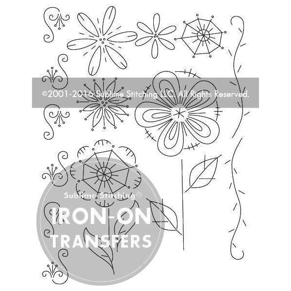 Fantasy Flowers - Embroidery Pattern Transfers