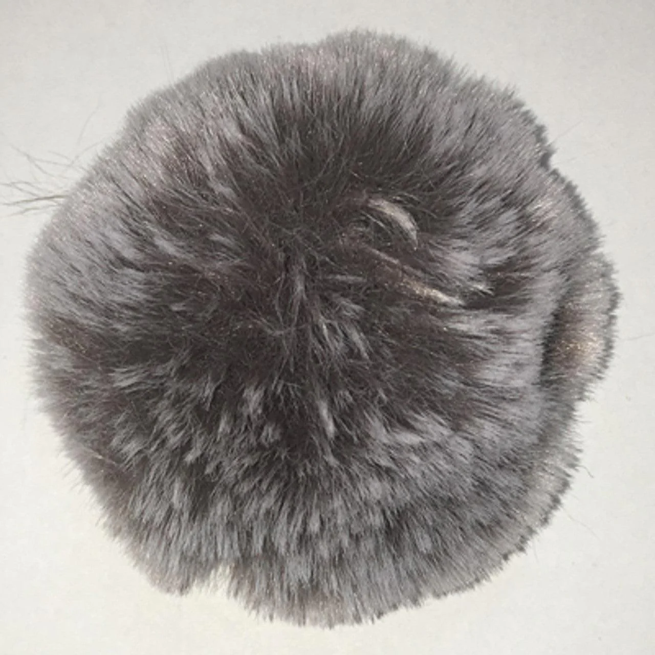 Faux Frosted Rabbit Fur Pompom - Frosted Charcoal