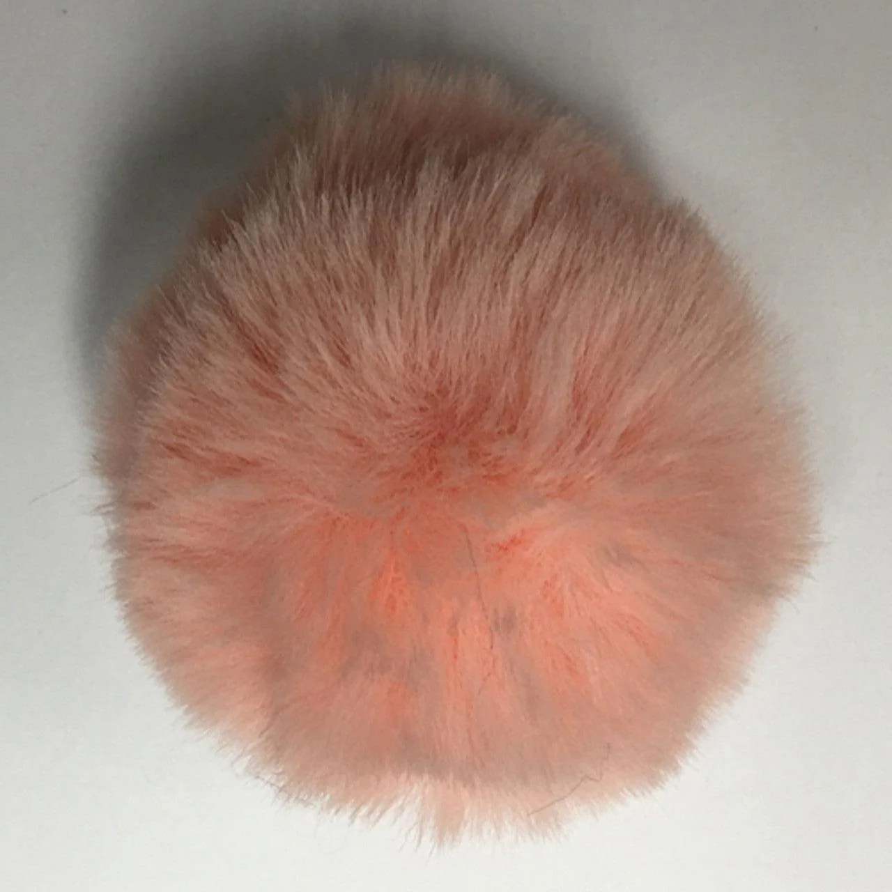 Faux Rabbit Fur Pompom - Peach