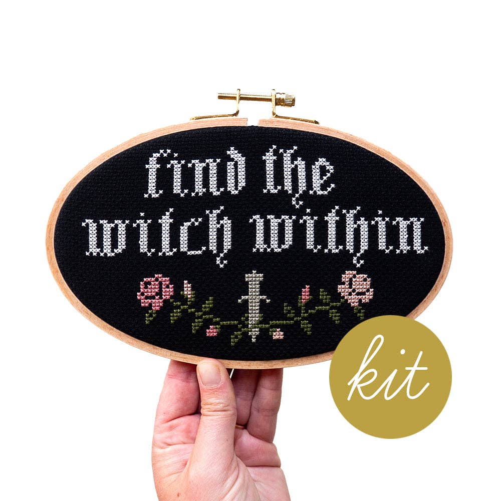 Find the Witch Within, 5"x8" Cross Stitch Kit