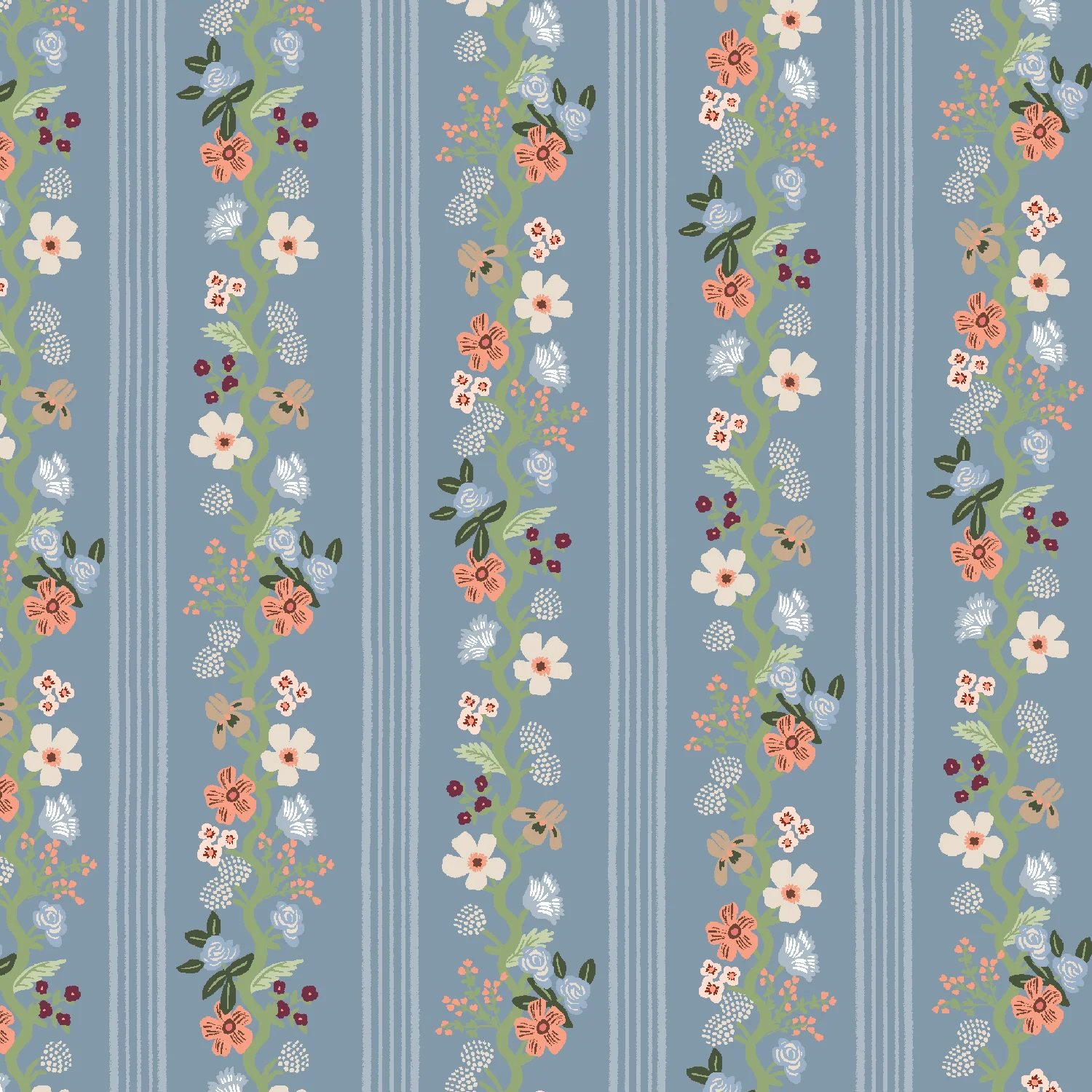 Floral Trellis Stripe Slate