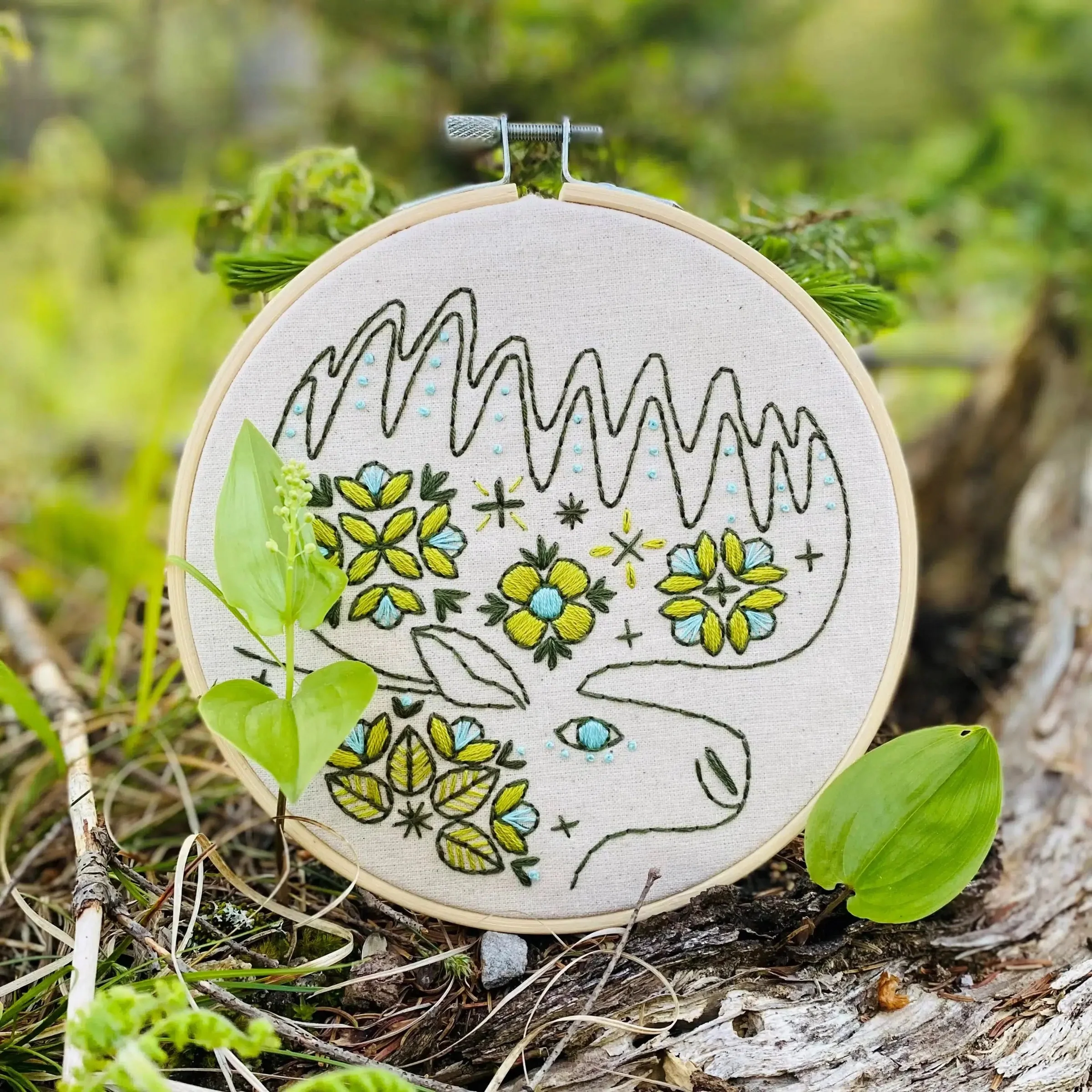 Folk Moose Embroidery Kit