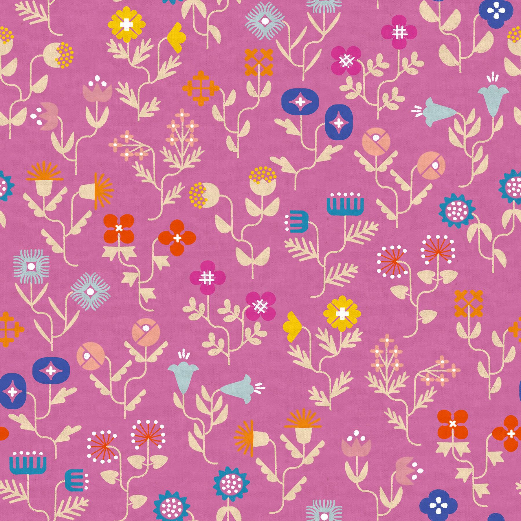 Forget Me Not Heliotrope on Cotton/Linen Canvas