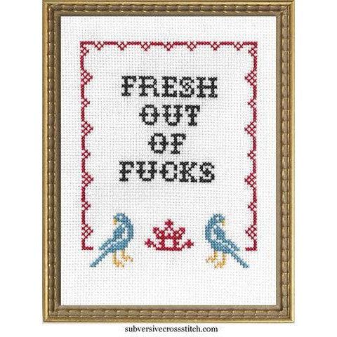 Fresh Out of F*cks Deluxe Cross Stitch Kit