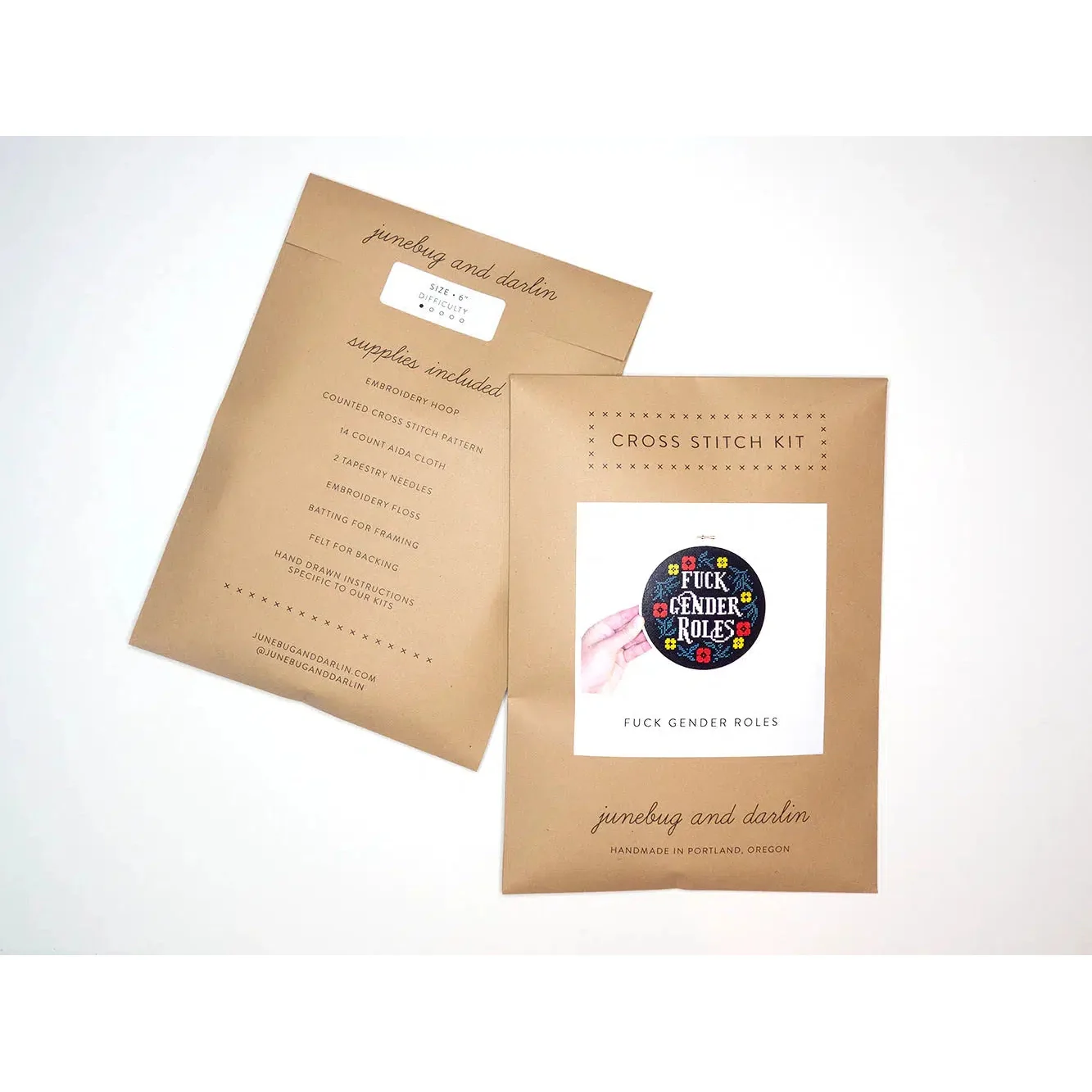 Fuck Gender Roles, 6" Cross Stitch Kit - Image 5