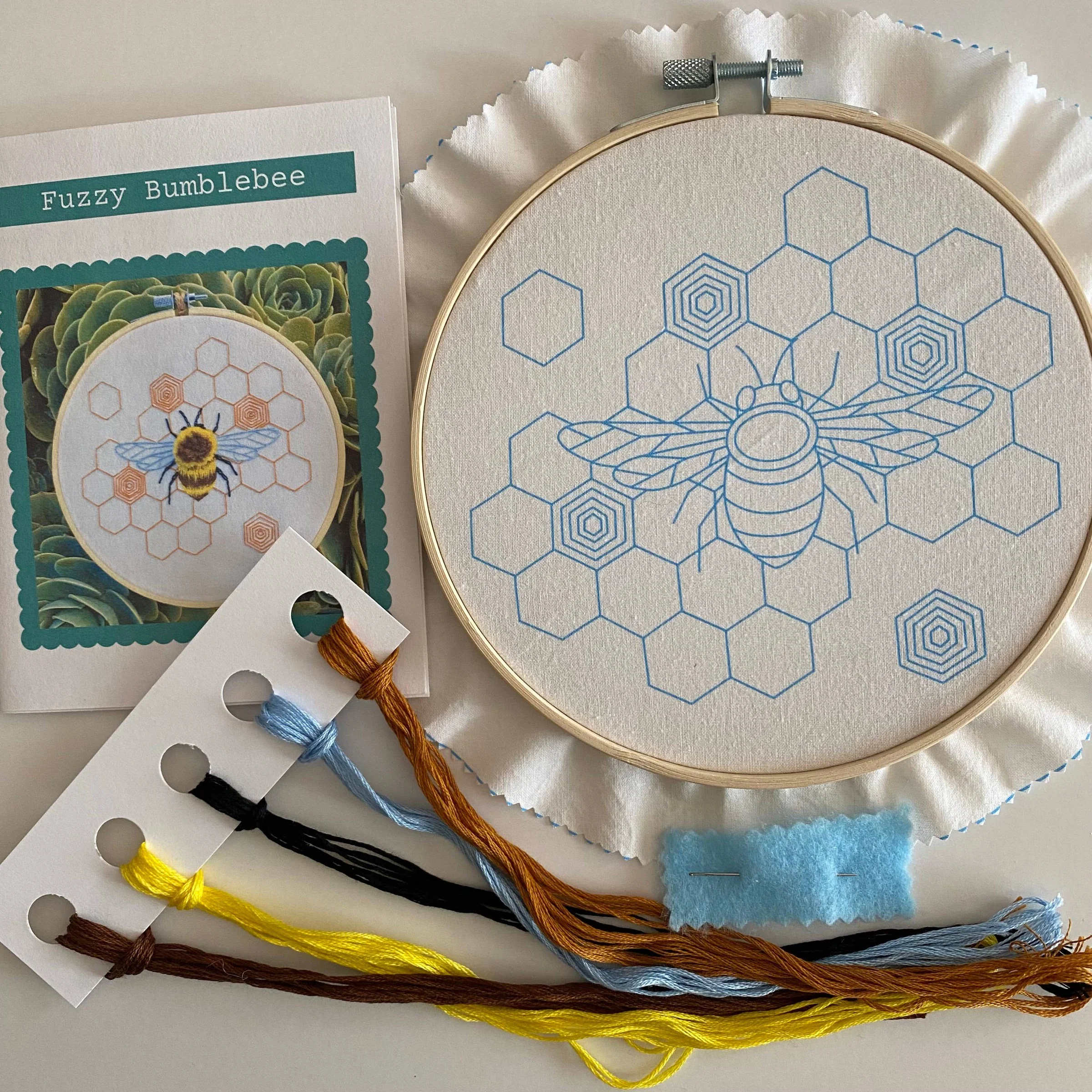 Fuzzy Bumblebee Embroidery Kit - Image 3