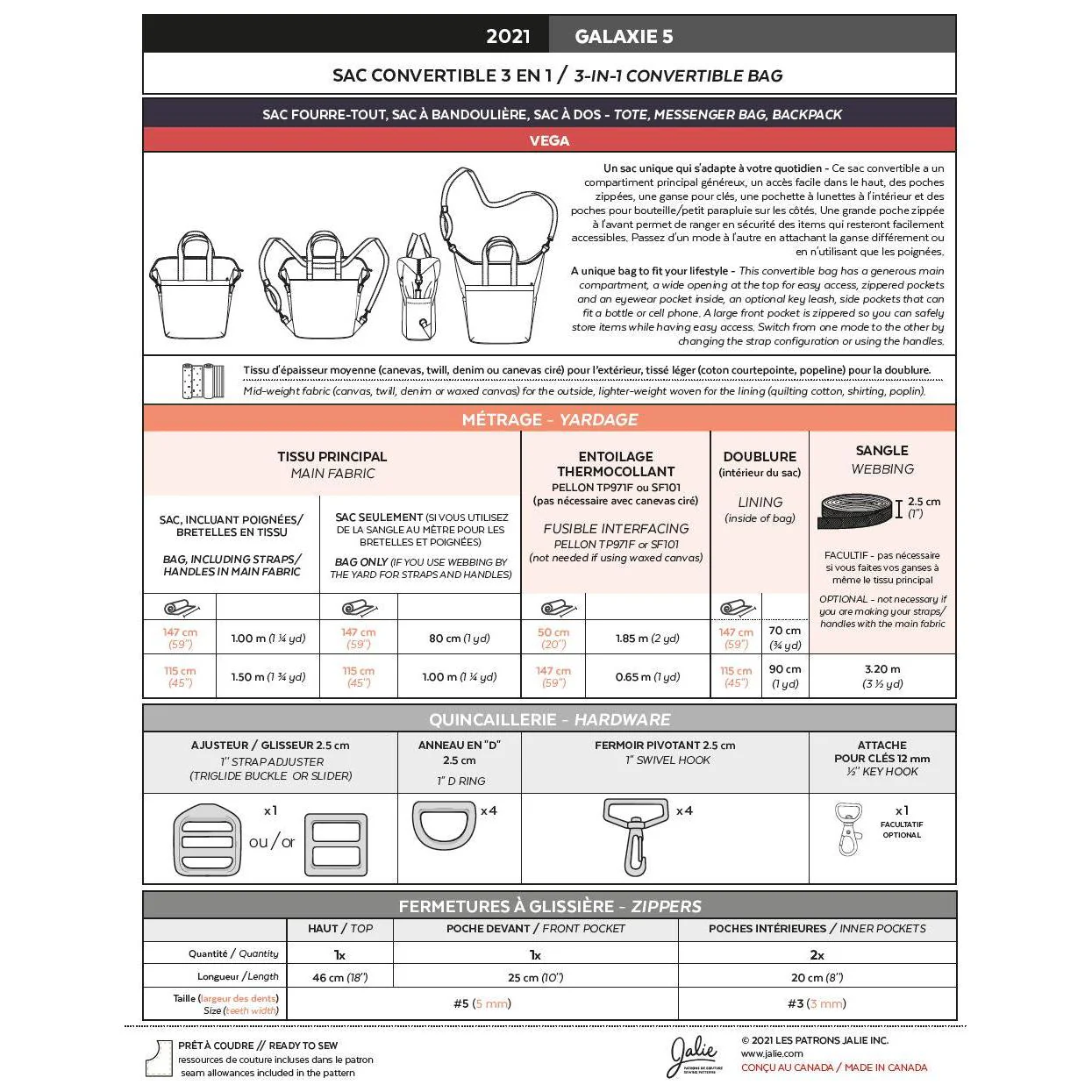 Galaxie Collection #5 Pattern - 3-in-1 Convertible Backpack - PDF DOWNLOAD - Image 8