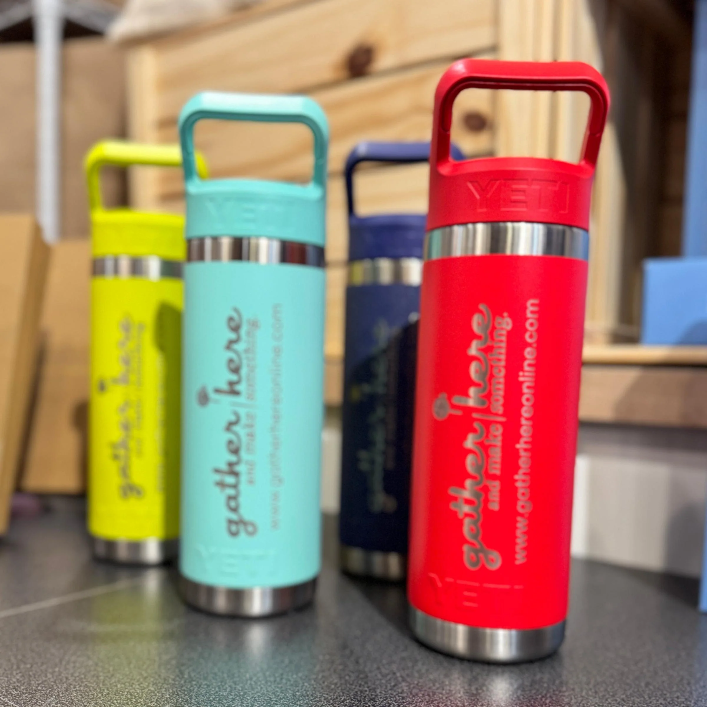 Gather Here YETI Water Bottle - Red 18oz