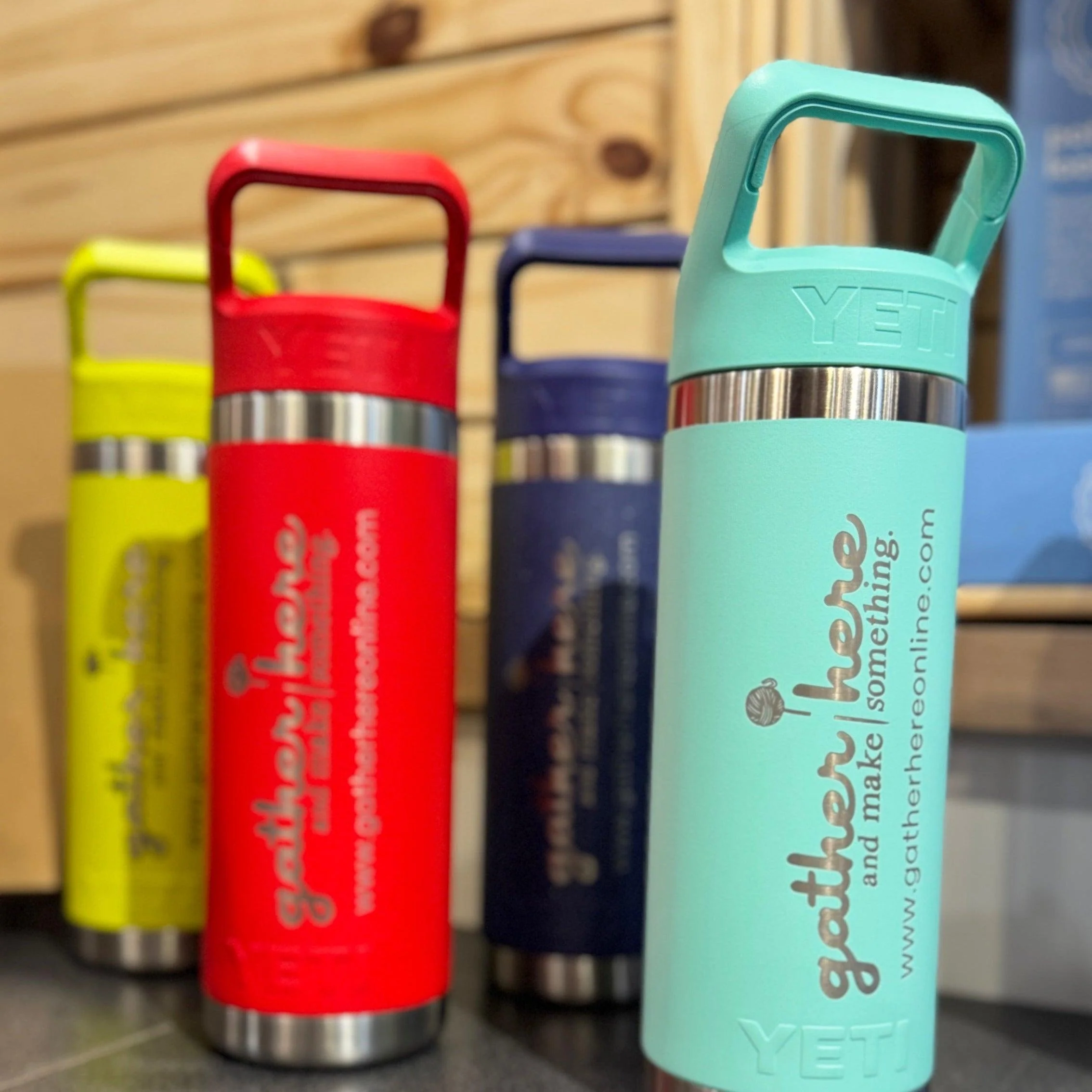 Gather Here YETI Water Bottle - Red 18oz - Image 2