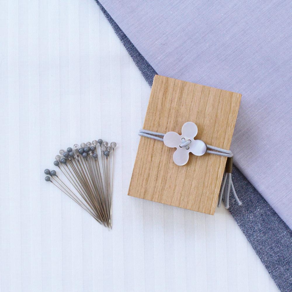 Glass Sewing Pins in a Cherry-Wood Box - Image 5