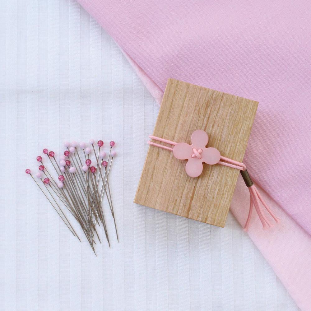 Glass Sewing Pins in a Cherry-Wood Box - Image 7