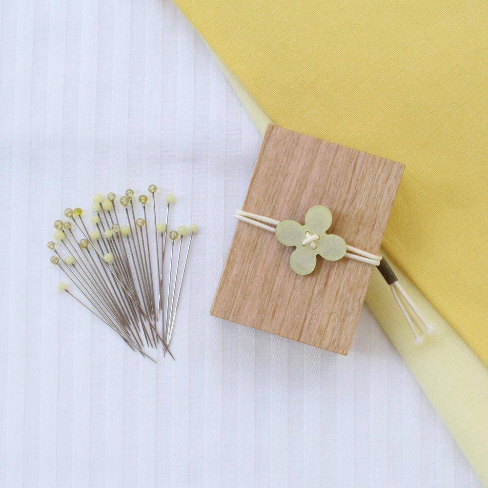 Glass Sewing Pins in a Cherry-Wood Box - Image 8
