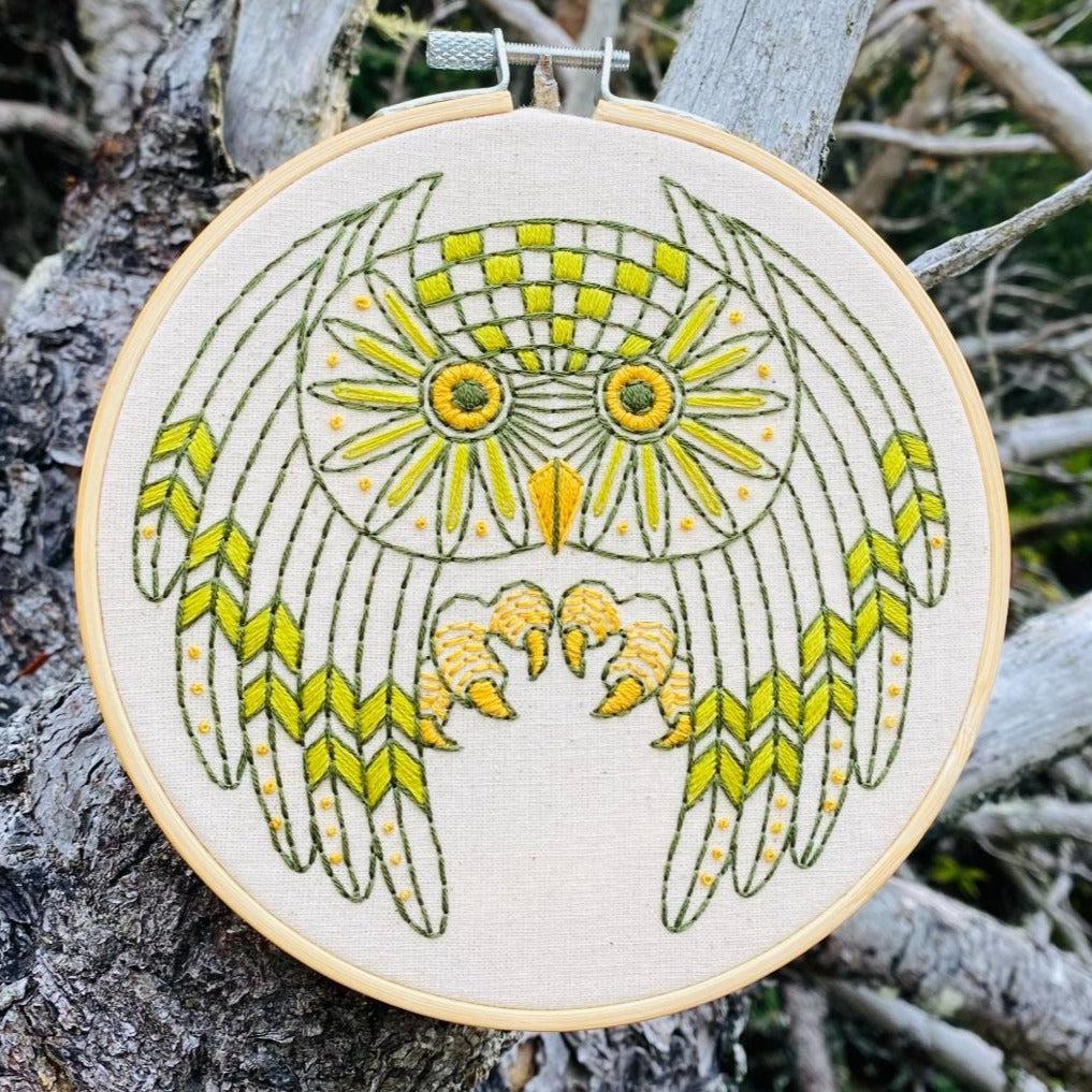 Great Horned Owl Embroidery Kit