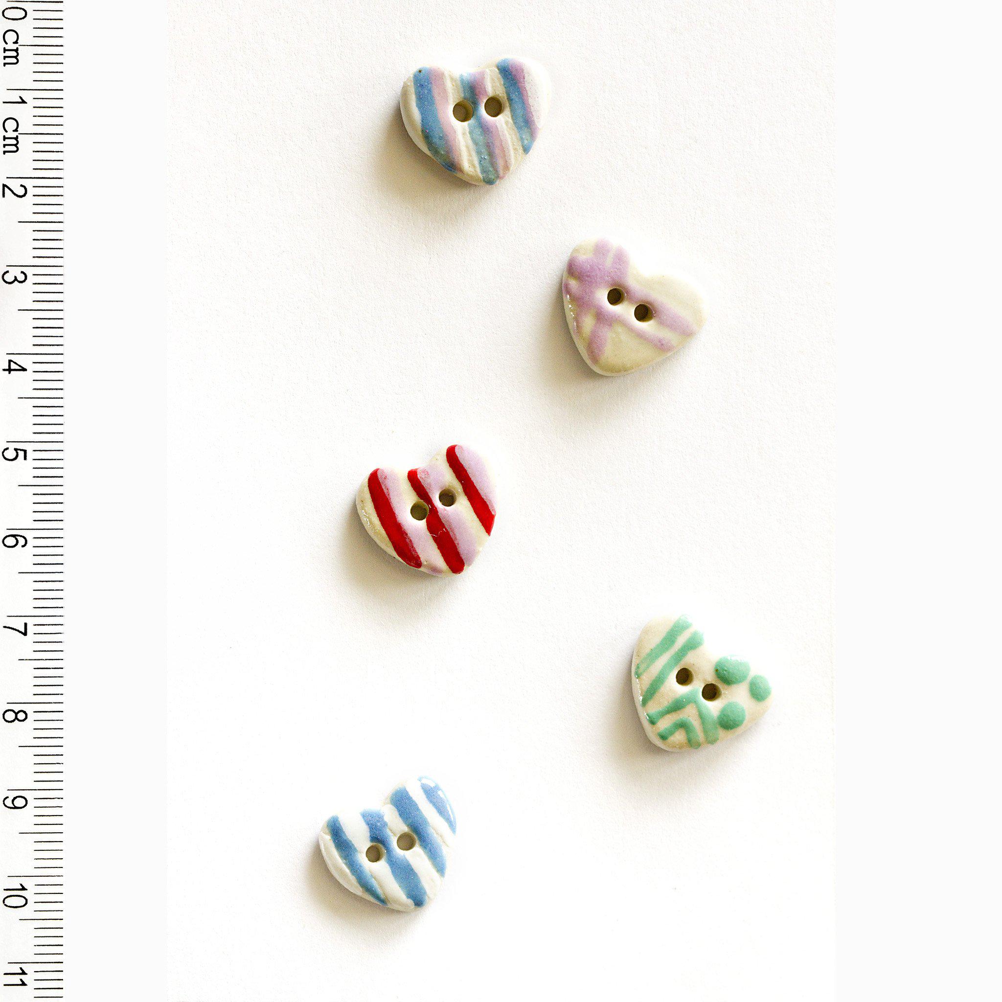 Striped Heart Buttons