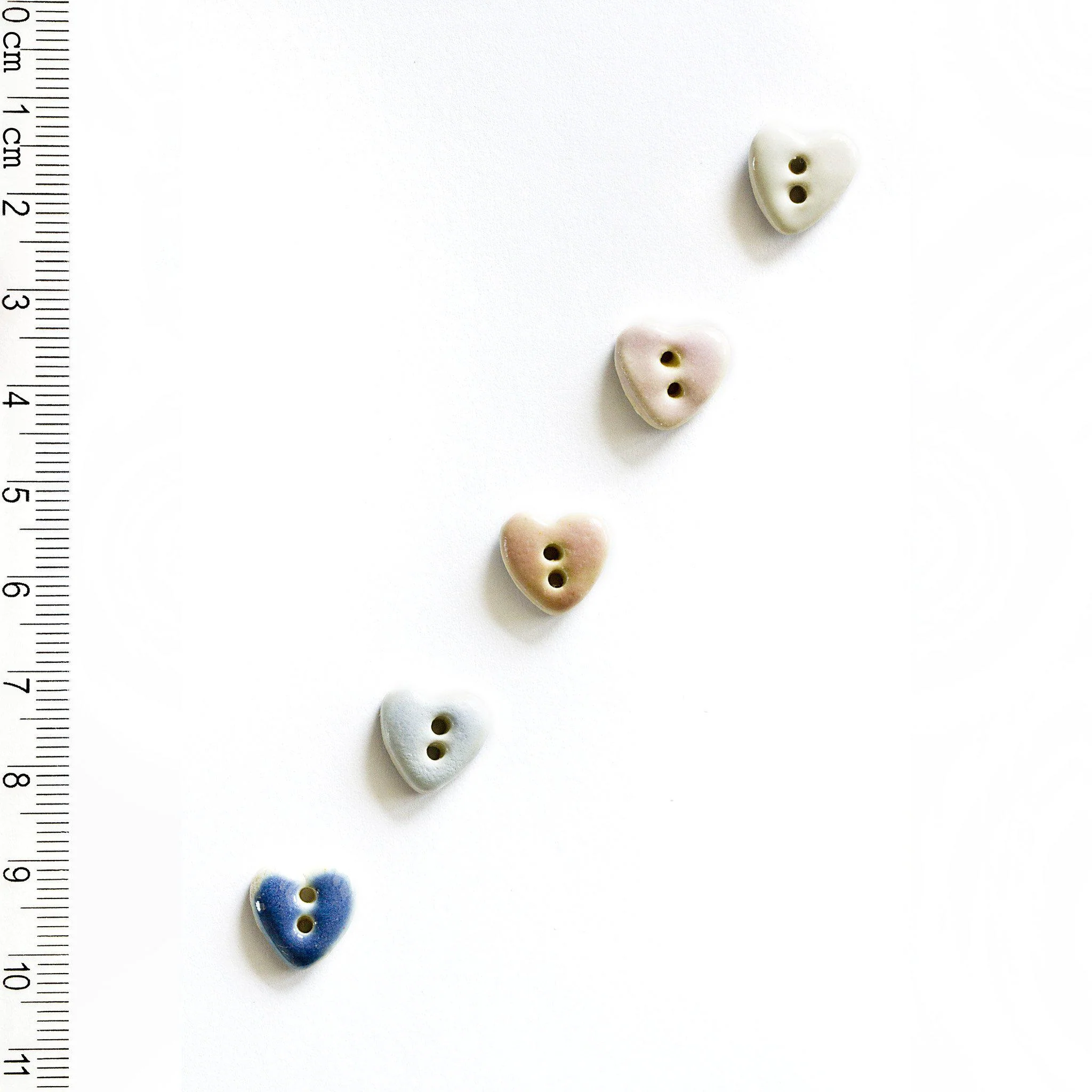 Tiny Heart Buttons, Multi Colored