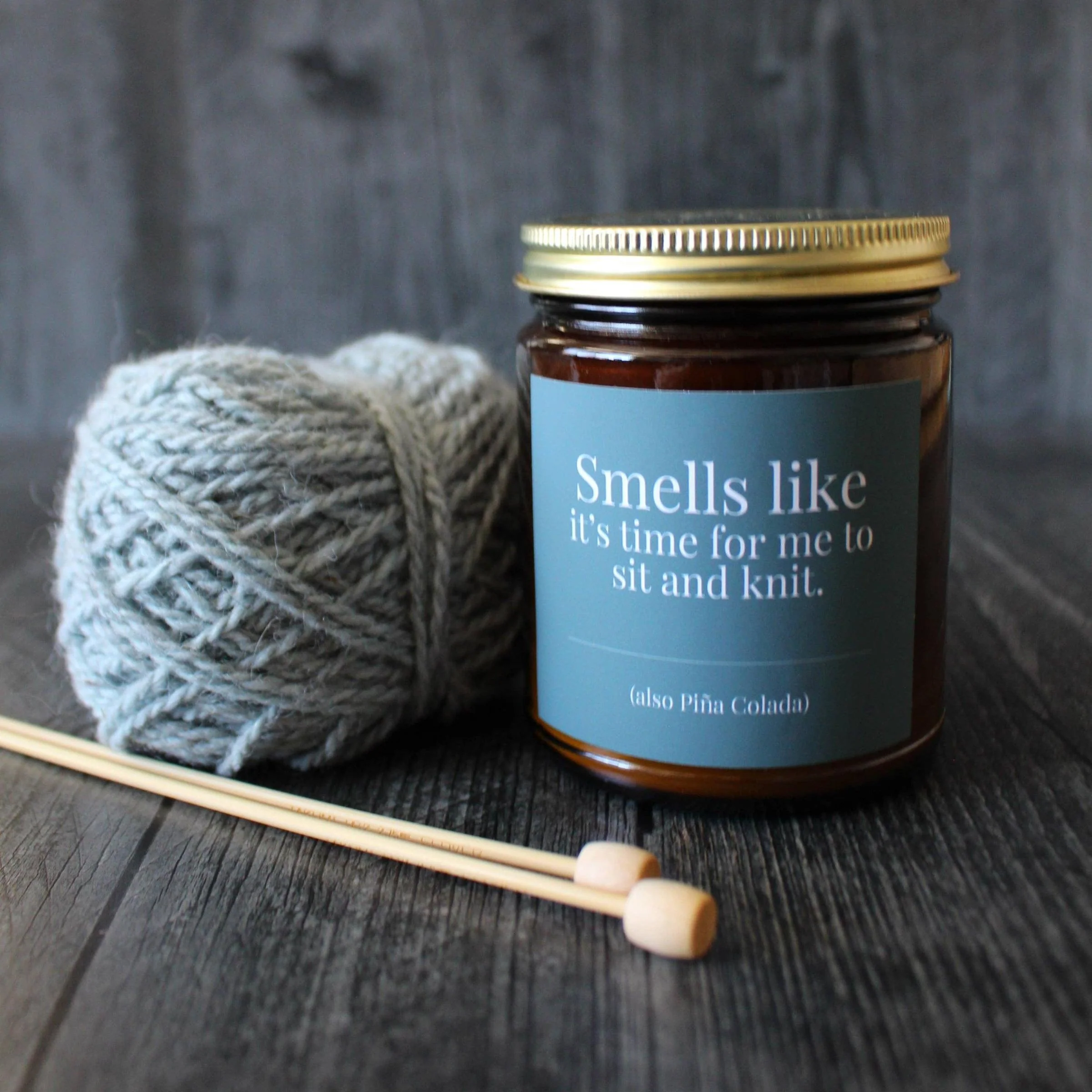 Hand-poured Coconut Soy Wax Candle For Knitters - 4oz - Image 2