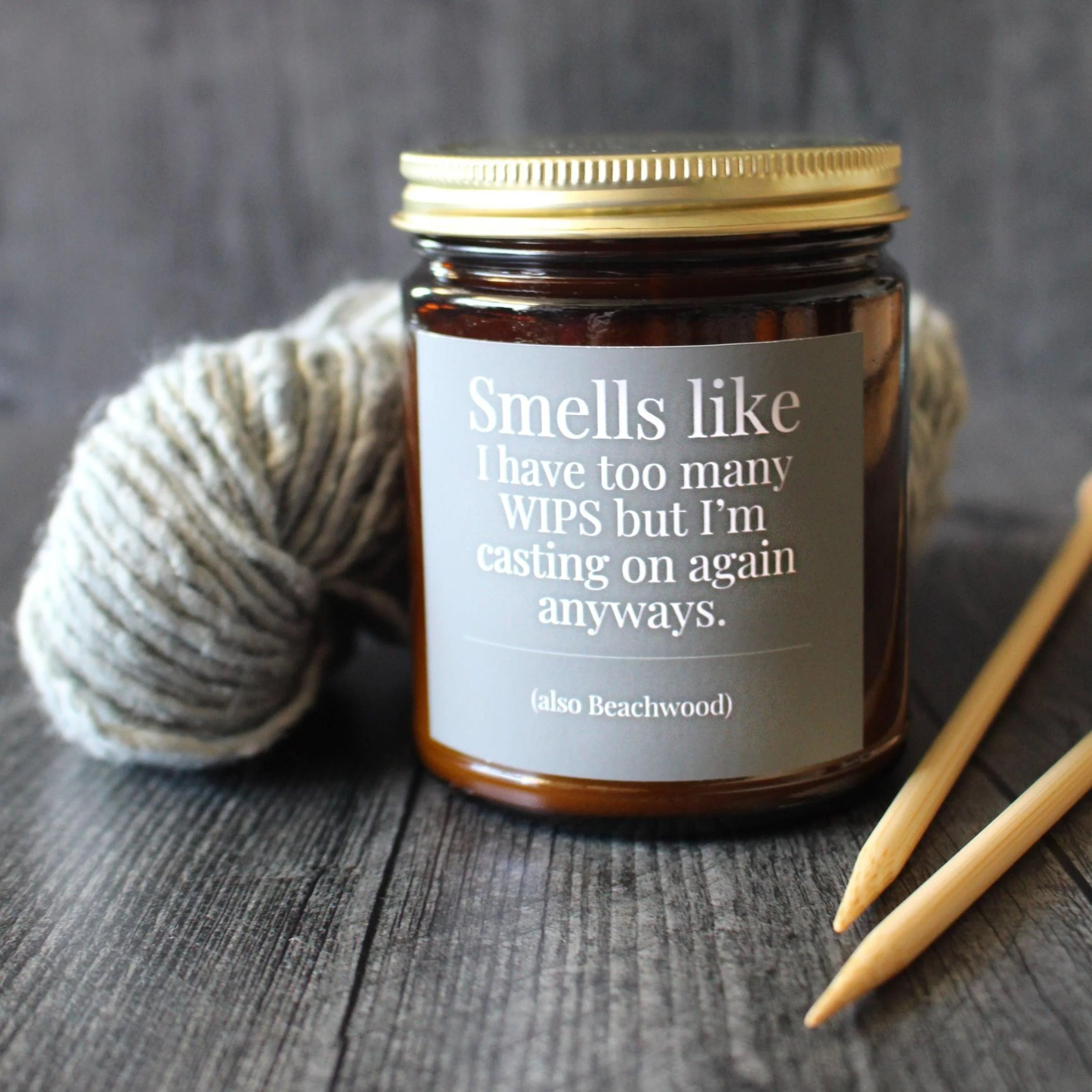 Hand-poured Coconut Soy Wax Candle For Knitters - 4oz - Image 9