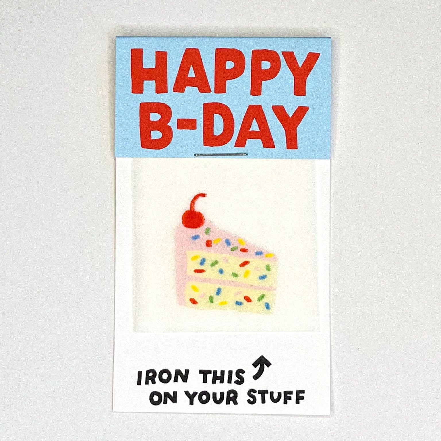 Happy Birthday Cake Iron-On Transfer & Card