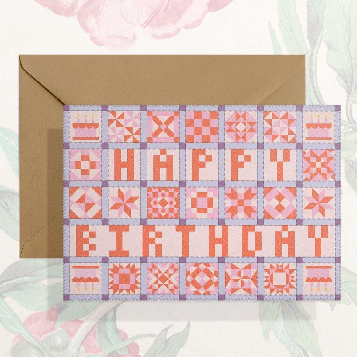 Happy Birthday (Patchwork) Greeting Card