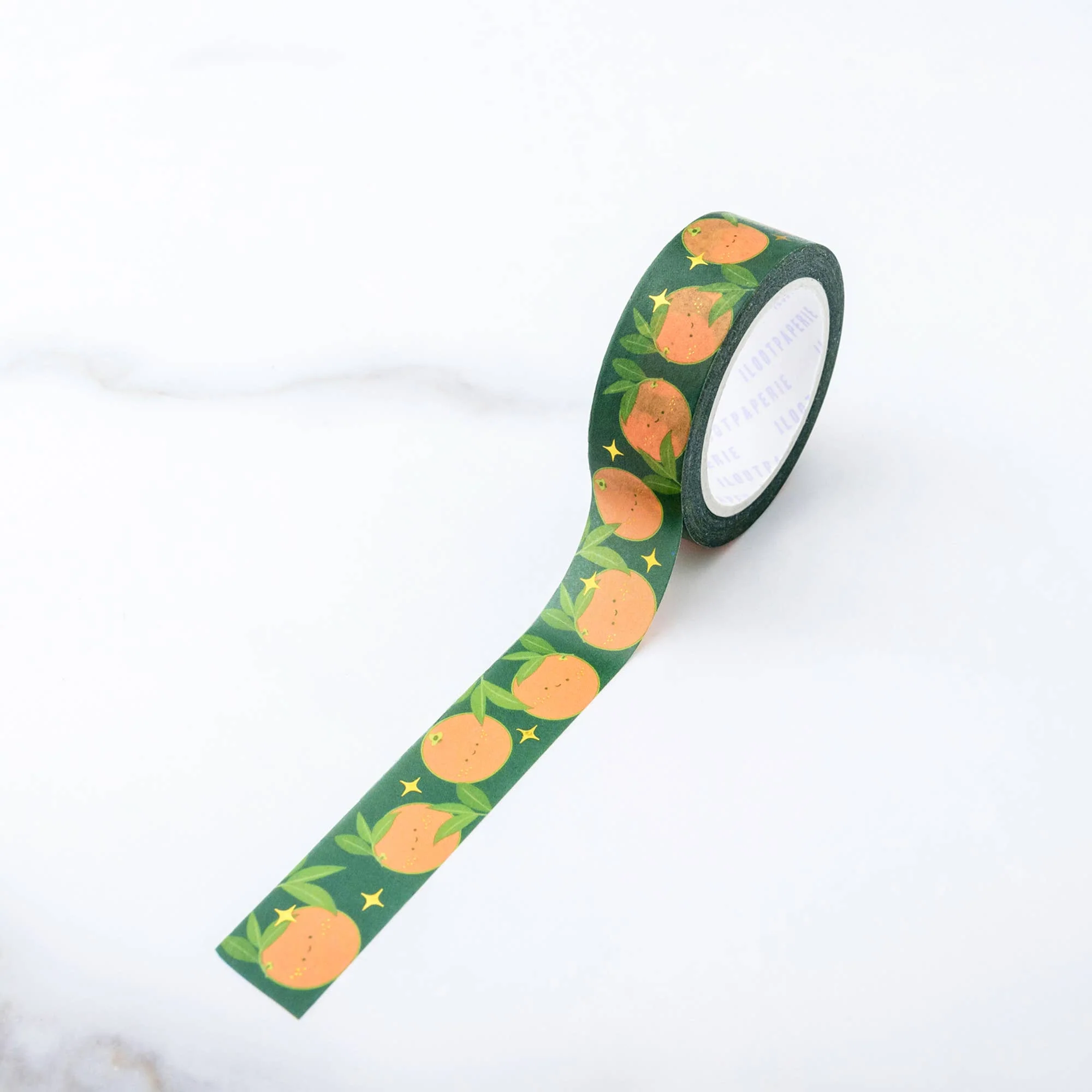 Happy Lucky Oranges Gold Foil Washi Tape