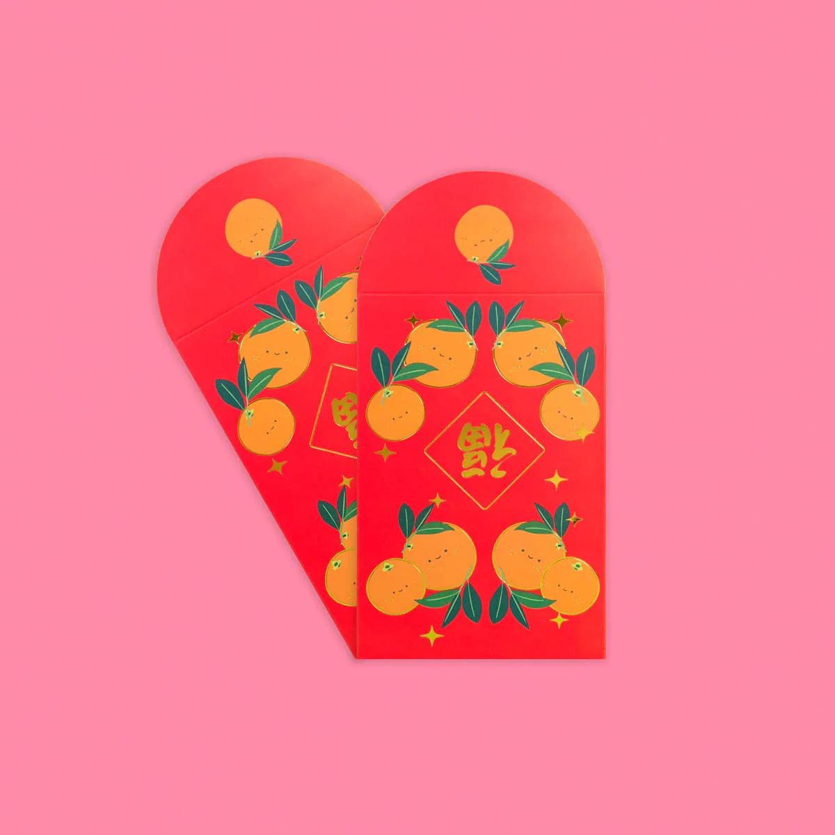 Happy Oranges Gold Foiled Red Envelopes, HongBao 紅包 - Image 2