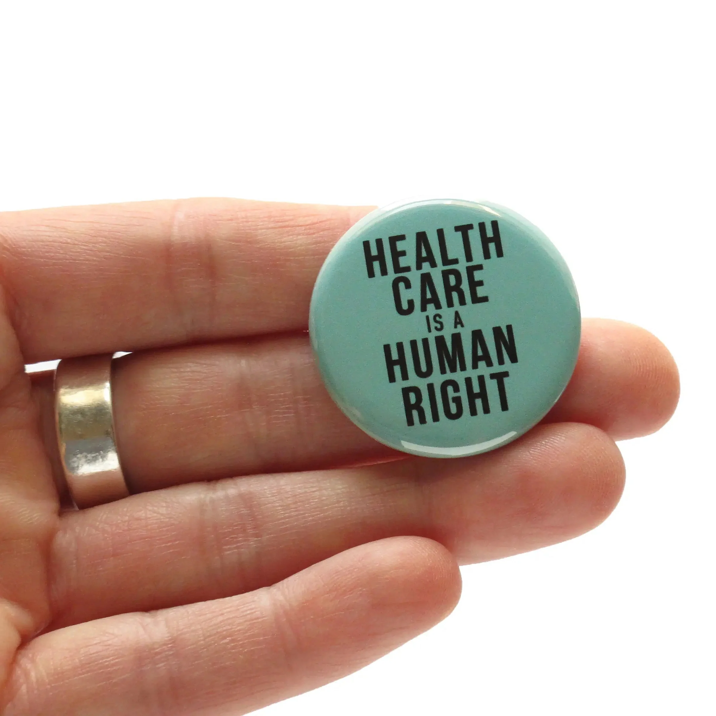 Healthcare Is A Human Right Pinback Button - Image 2