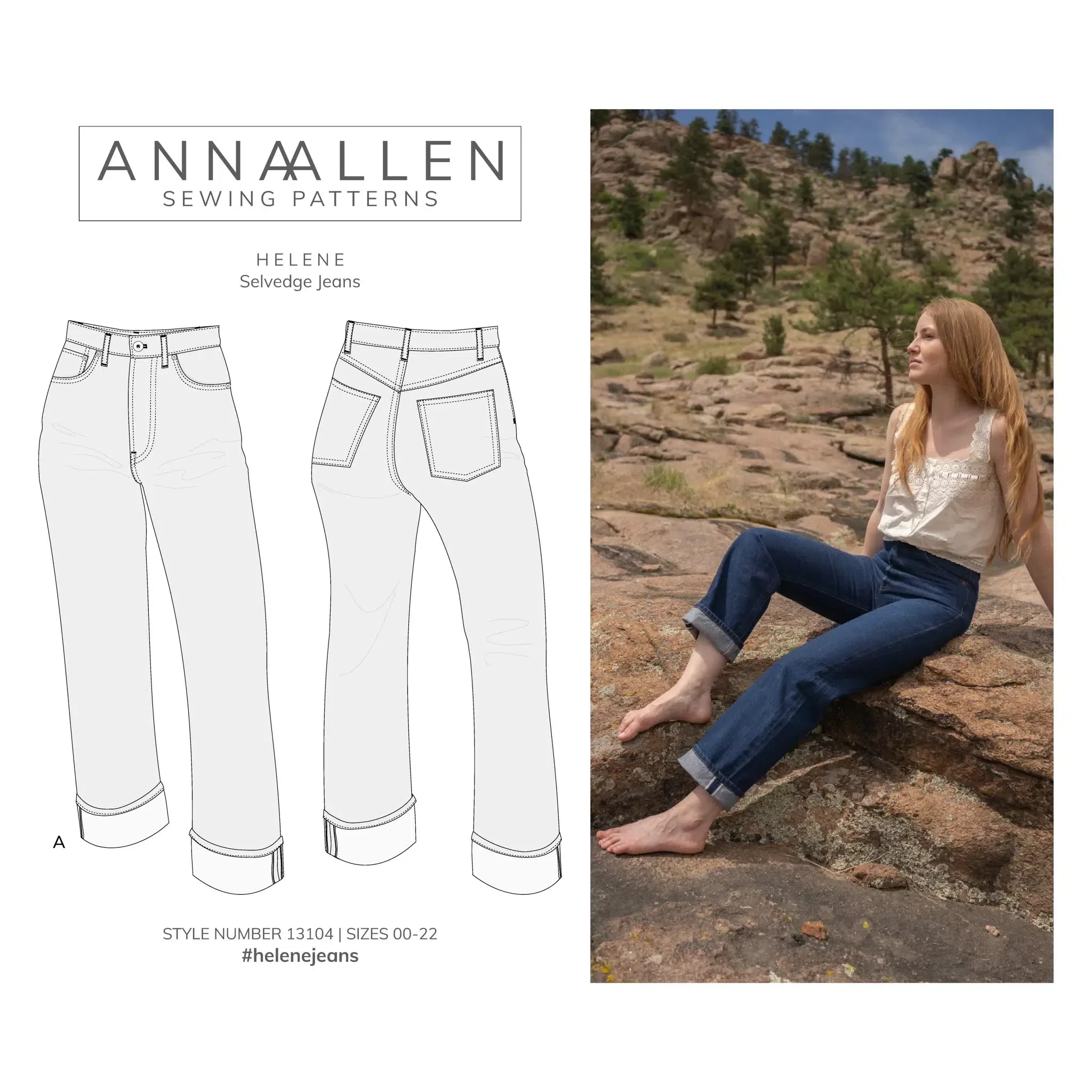 Helene Jeans Pattern - PDF DOWNLOAD