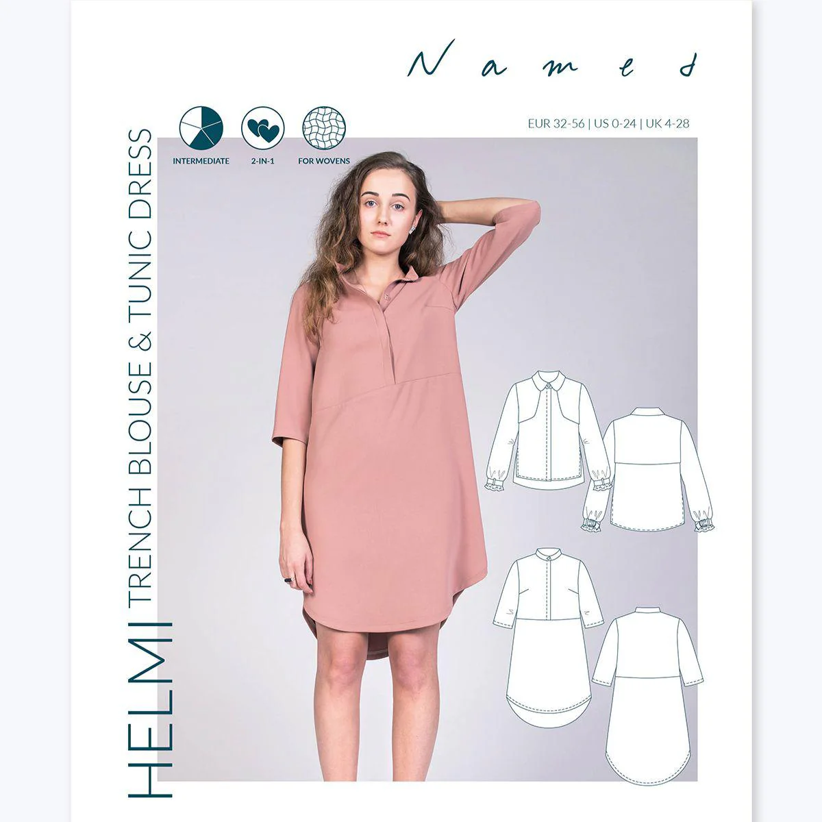 Helmi Trench Blouse & Tunic Dress Pattern - Image 7