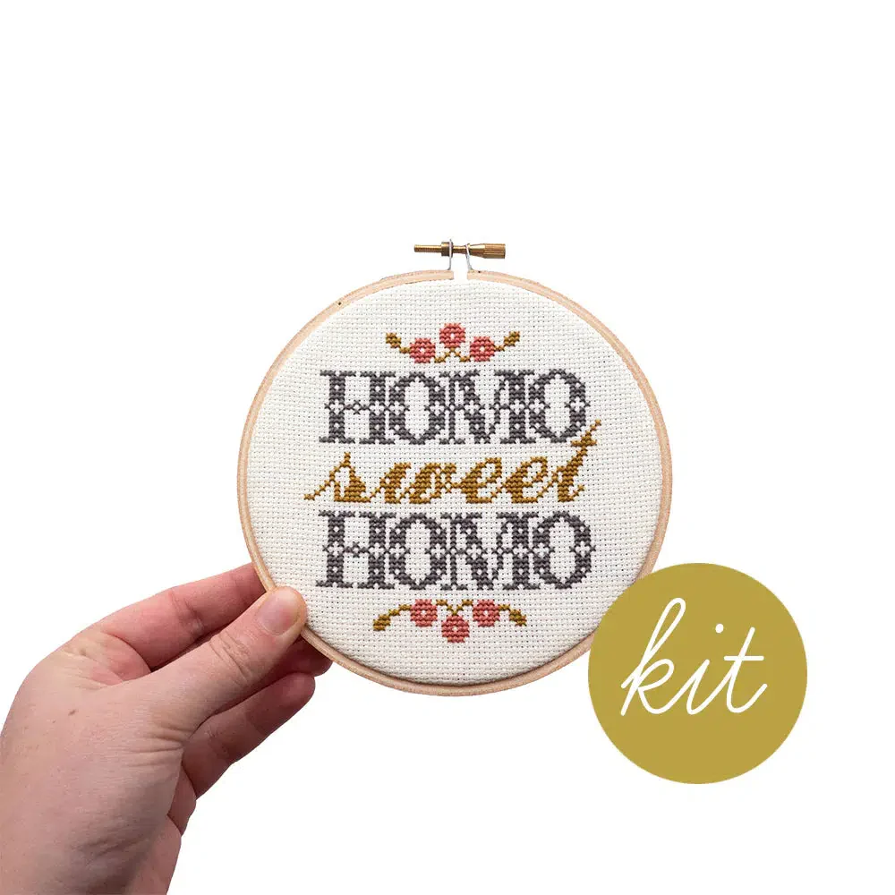 Homo Sweet Homo, 5" Cross Stitch Kit