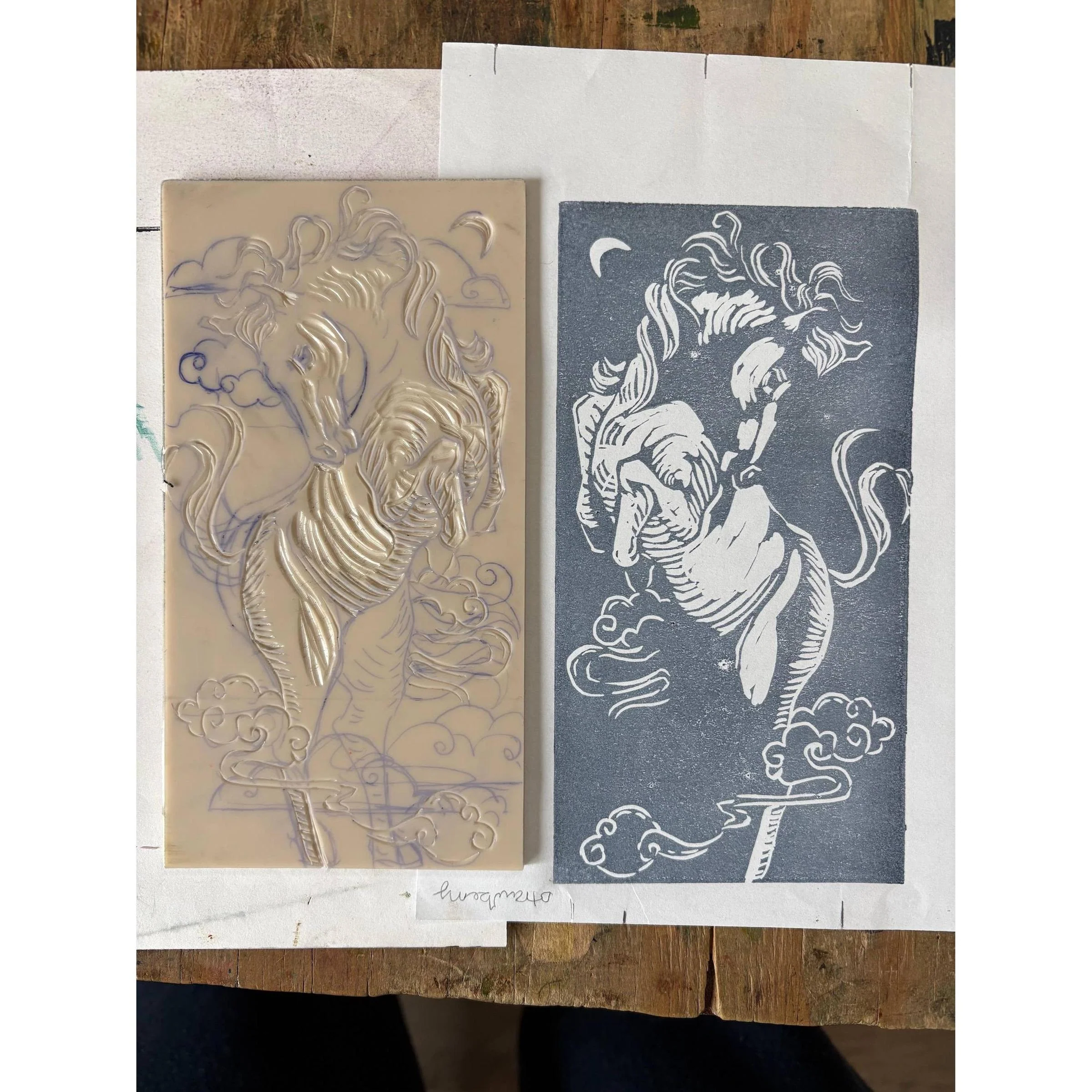 Horse Blockprinted Red Envelope - Image 4