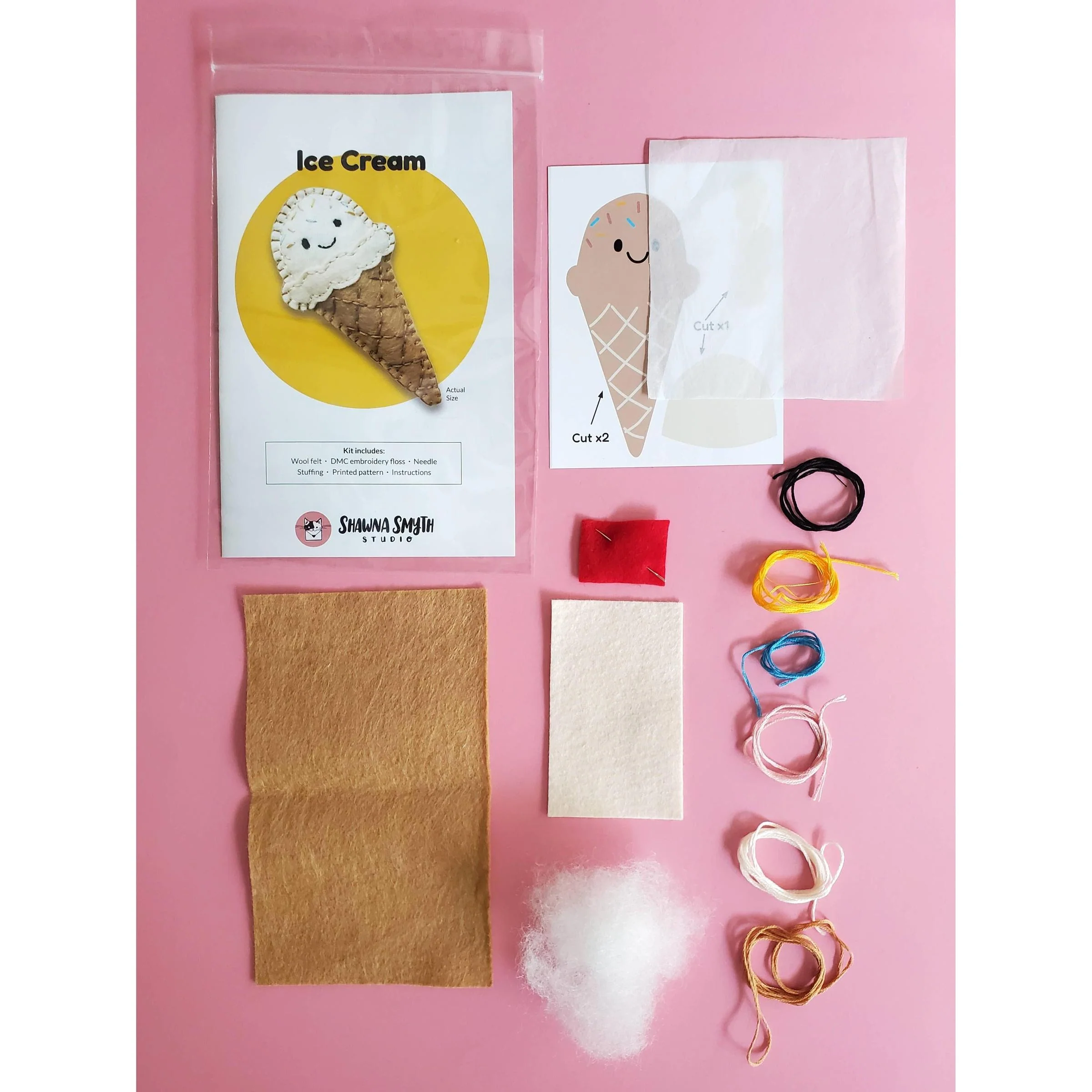 Ice Cream Felt Hand Stitching Kit - Image 3