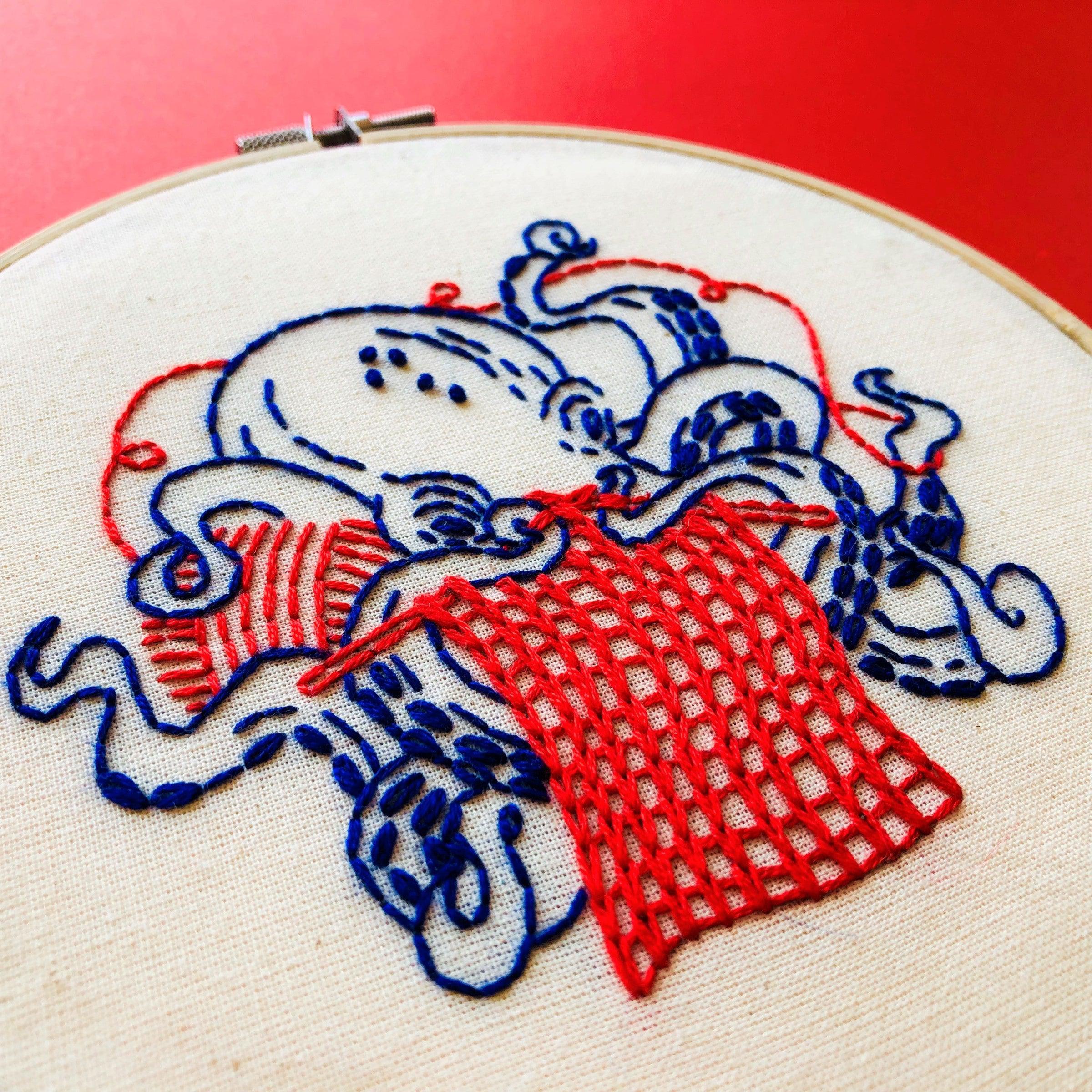 Industrious Octopus Embroidery Kit - Image 2