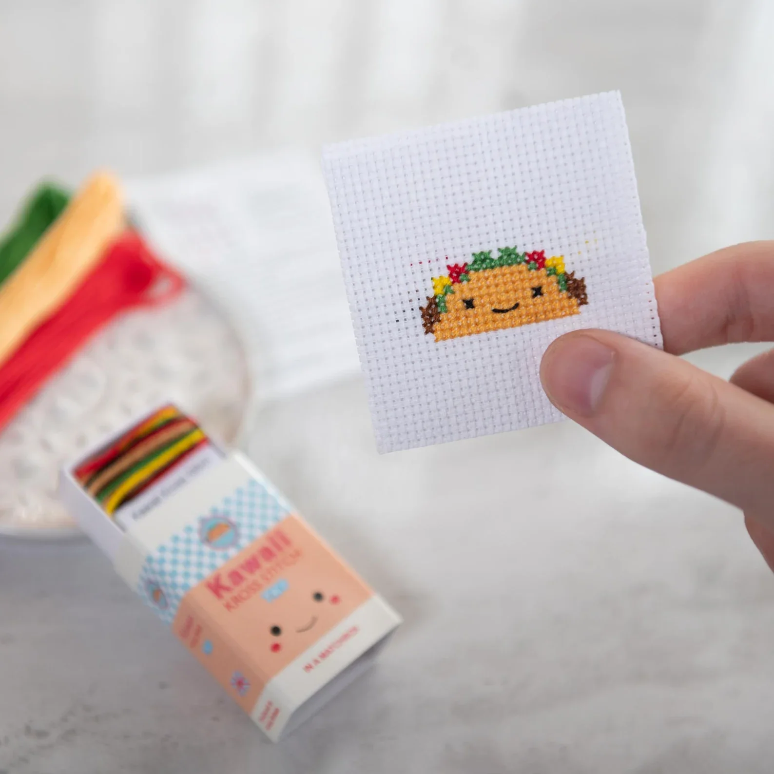 Intro to Cross Stitch - Matchbox Taco Kit