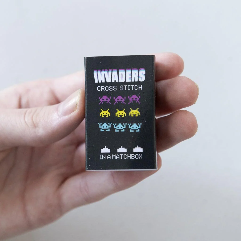 Space Invaders Mini Cross Stitch CMYK Kit in a Matchbox - Image 6