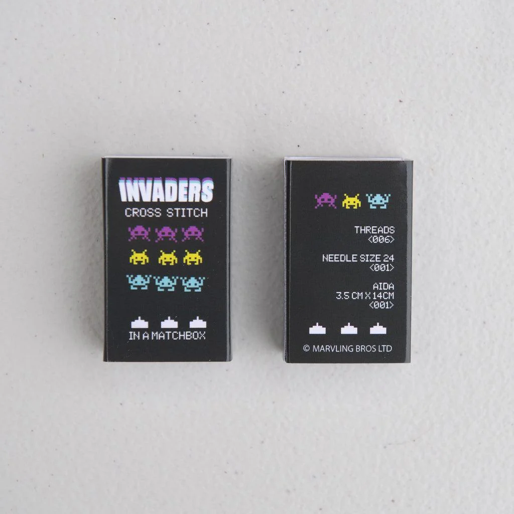 Space Invaders Mini Cross Stitch CMYK Kit in a Matchbox - Image 7
