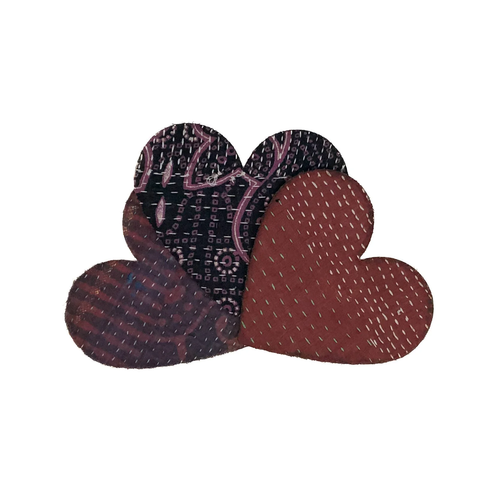 Medium Kantha Heart Iron-On Patch