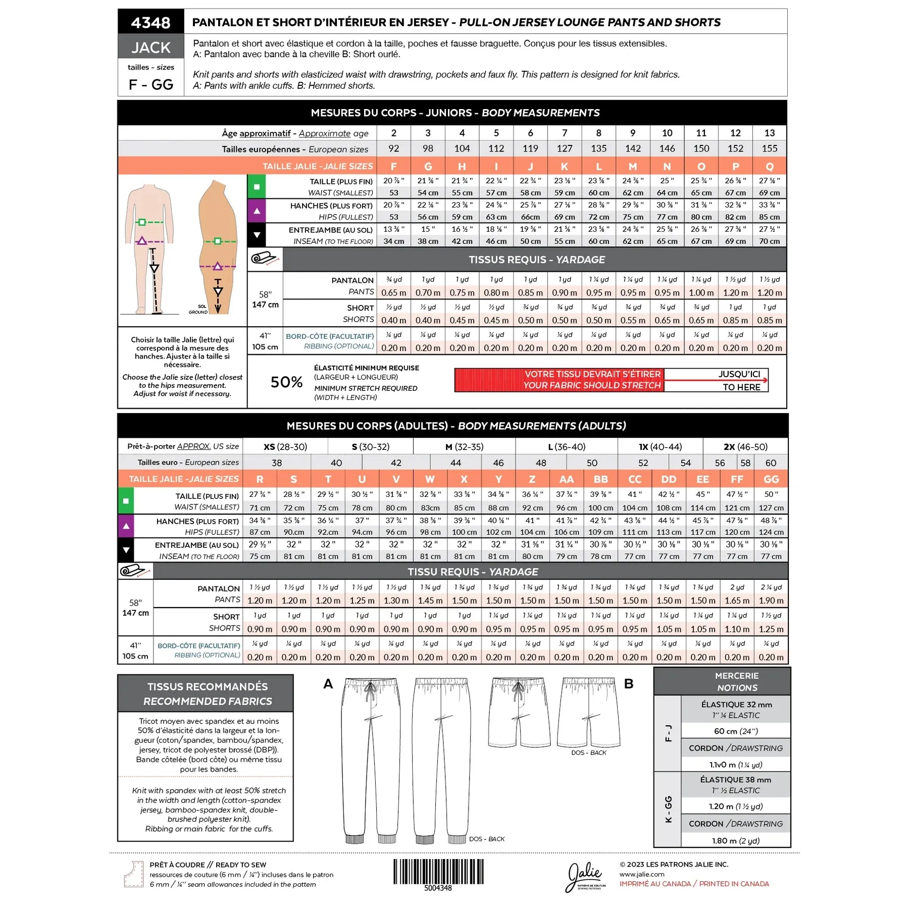Jack Pull-On Lounge Pants & Shorts Pattern - Image 5