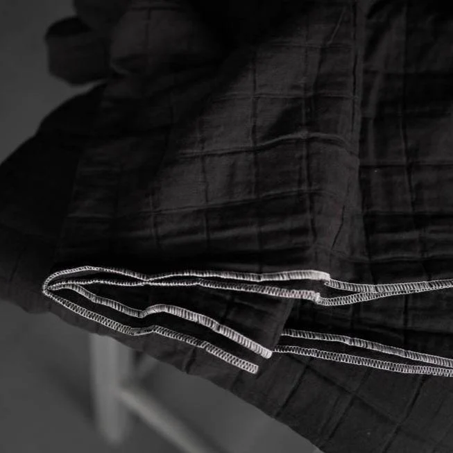 Jacquard Square Cotton, Lunar Black