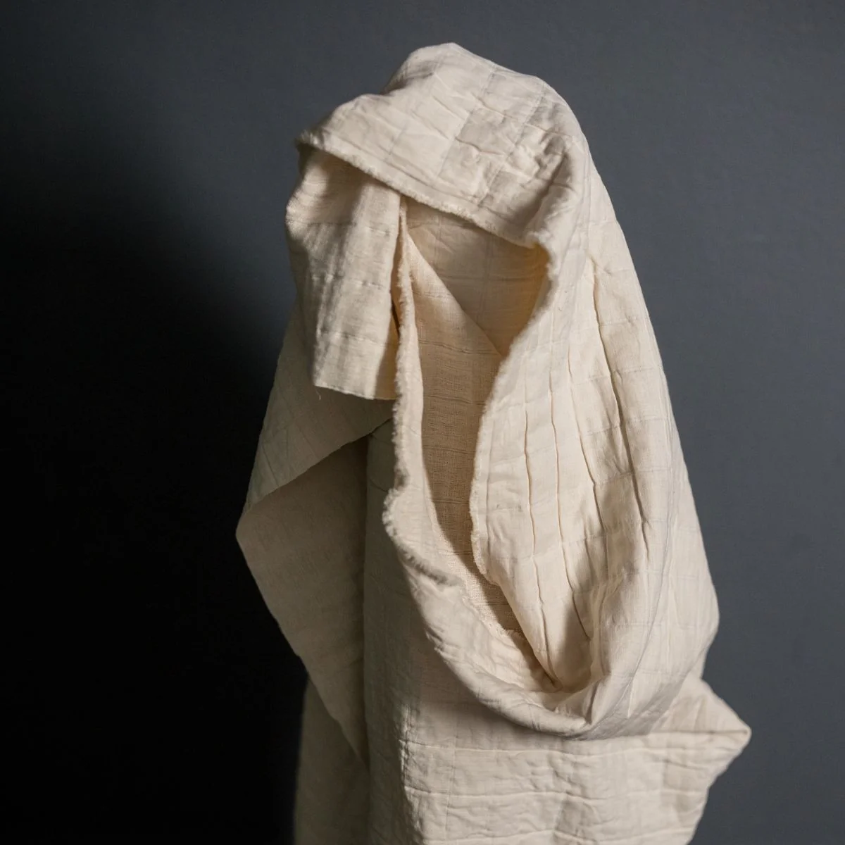 Jacquard Square Quilted Cotton, Natural