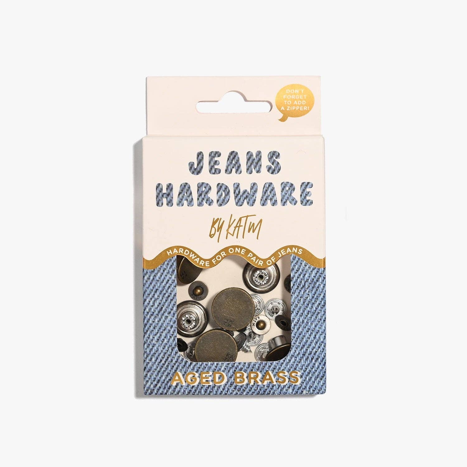 Jeans Hardware Kit - Aged Brass - Image 3