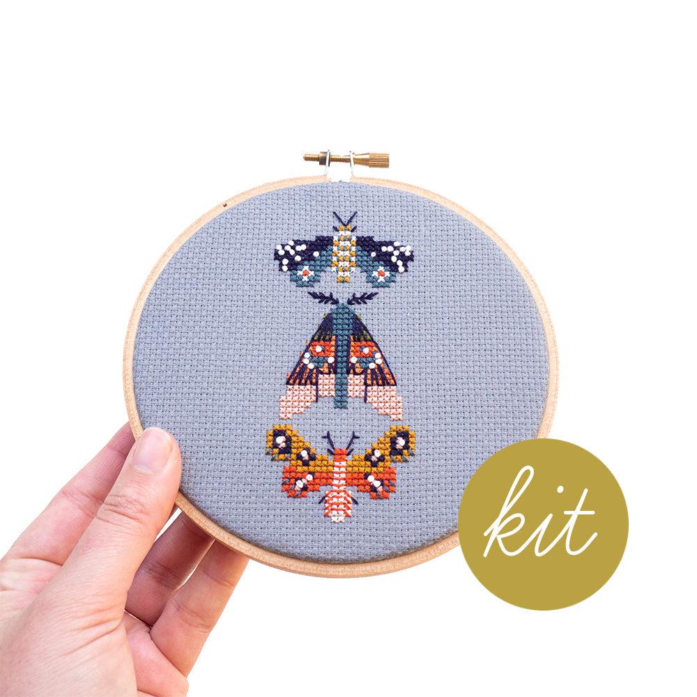 Moths, 5” Cross Stitch Kit
