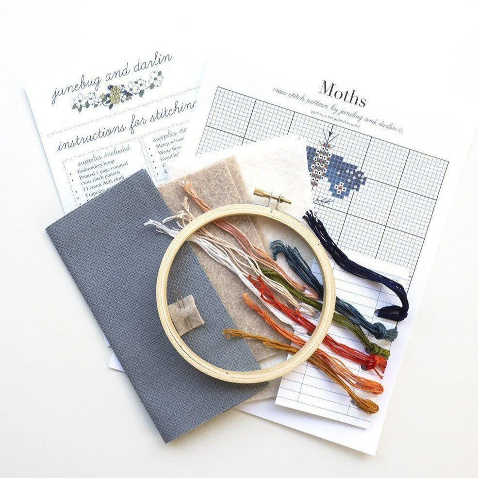 Moths, 5” Cross Stitch Kit - Image 2
